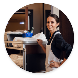 Woman smiling in an apron